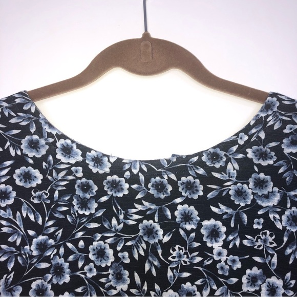 J. Jill Tunic Mixed Media Floral Chambray 2X Long Sleeve Working Back Buttons - Picture 8 of 9